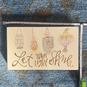 Kirklands Let Your Light Shine Wall Art - Cream and Gold